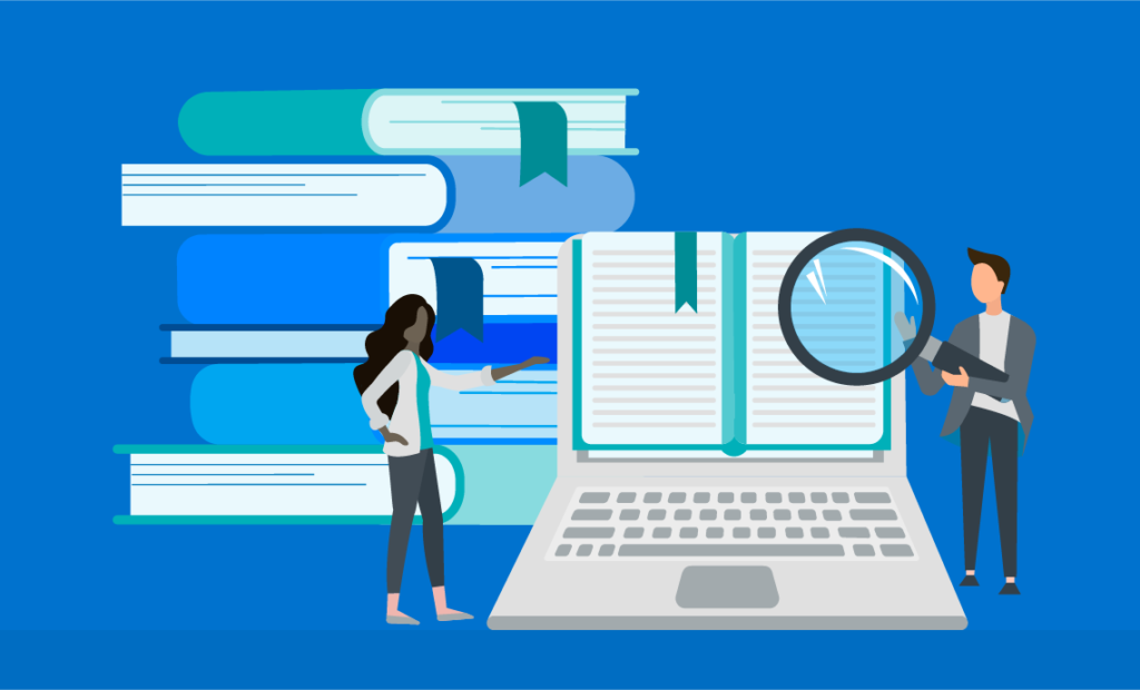 Computer and Magnifying Glass Graphic