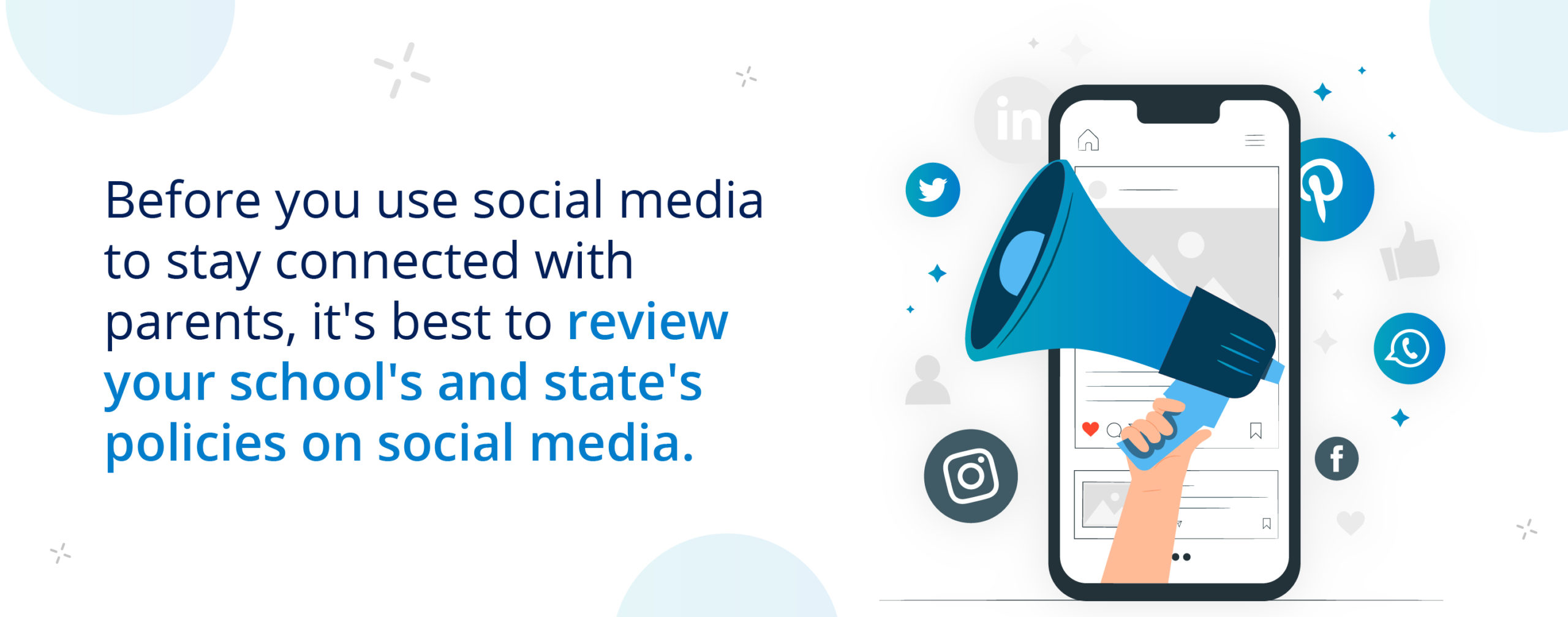 review schools social media policies graphic